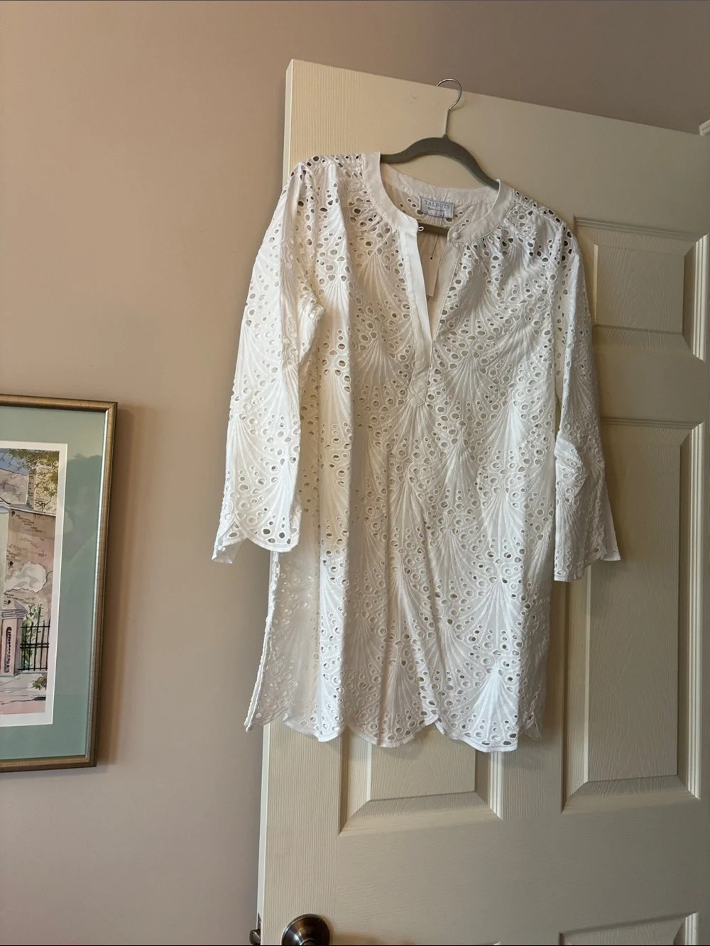 White Eyelet Tunic Top NWT